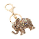 Popular Inlaid Color Cast Elephant Keychain Ladies Bag Pendant(Champagne)