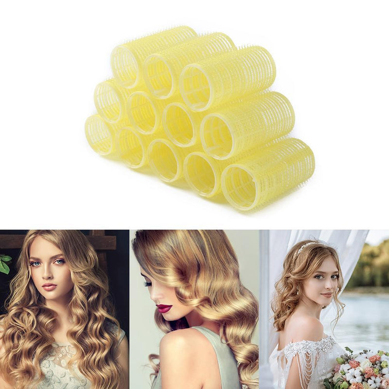 12pcs/set Plastic Hair Curler Roller Large Grip Styling Roller Curlers Hairdress