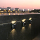 4pcs Solar Wall Lamp Outdoor Waterproof Balcony Fence Lights (Warm 8LED) Newly