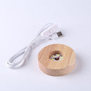 Crystal Orgonite Pyramid Lamp Base Decor Wooden LED Display Holder (White) Newly