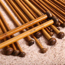 36pcs 18 Size Carbonize Bamboo Single Pointed Crochet Knitting Needles Newly