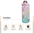 2L Large Capacity Gradient Color Water Bottle Straw Cup Sport Travel Fitnes
