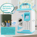 Fingerprint Piggy Bank Password Money Storage Cash Saving Box (Navy Blue) Newly