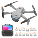 4CH 4K HD Dual Camera Foldable RC Drone 2.4GHz with 2 Battery (Light Grey) Newly