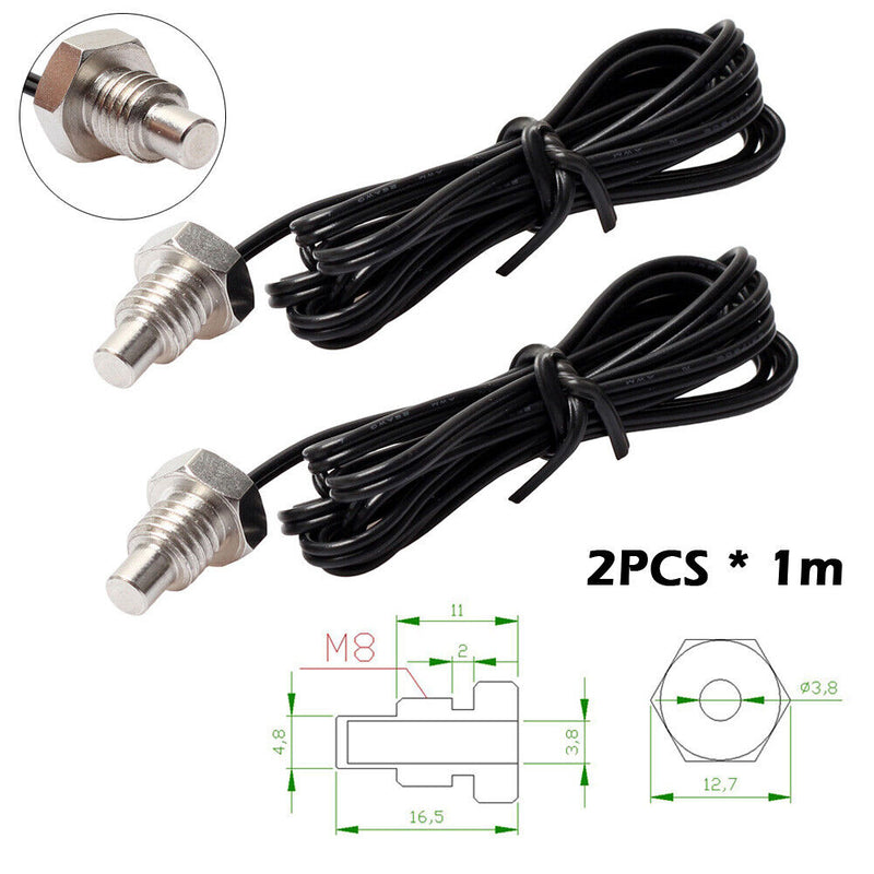 2x NTC 10K Thermistor Temperature Sensor Thread Probe Cable 1m