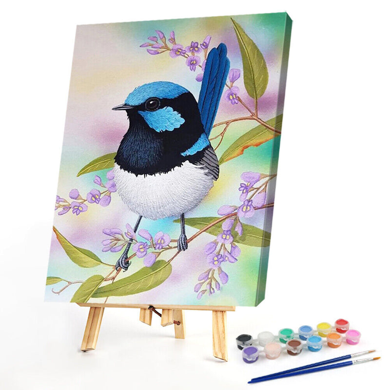 Bird on Branch Oil Paint By Numbers Kit DIY Acrylic Painting on Canvas Draw