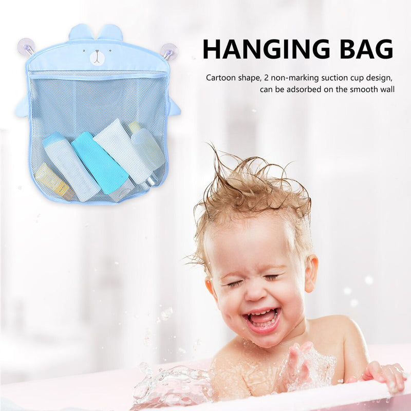 Water Toys Storage Bag Toys Organizer with Traceless Suction Cups (Blue) Newly