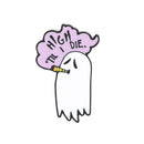 Cartoon Dripping Oil Clothes Lapel Pin White Ghost Enamel Pins Badge Brooch