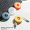 Portable Round Phone Data Cable Storage Box Rotatable Case (Transparent) Newly