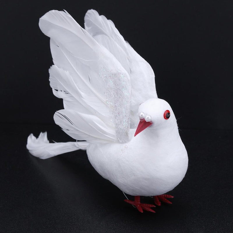 White Foam Artificial Feather Wings Simulation Pigeon Wedding Decor Spread