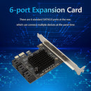 SATA PCIe Adapter 6 Ports SATA III to PCI Express 3.0 X1 Expansion Card Newly