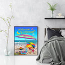Welcome Summer Oil Paint By Numbers Kits DIY Handpainted on Canvas Wall Art Gift