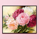Full Cross Stitch 11CT Cotton Thread DIY Peony Printed Home Hanging Decoration