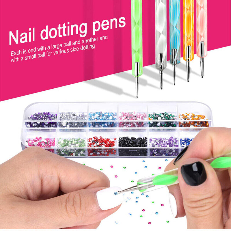 DIY Manicure Nail Art Tools Painting Drawing Dotting Foil Paper Sequins Line Kit