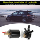 Baffled Aluminum Alloy Oil Catch Can 2 Inlets 1 Outlet with Drain Valve Black
