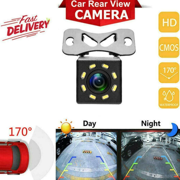 8 LED 170° Camera Reversing Parking Cam Car Rear View f Night Waterproo S0A0