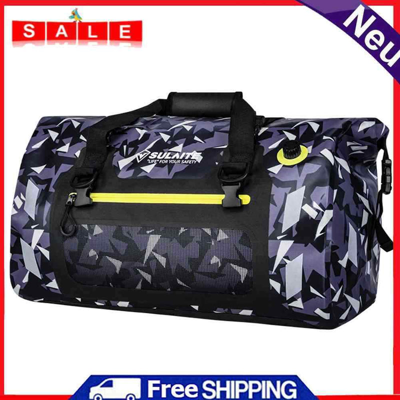 SULAITE Waterproof 50L Motorcycle Tail Saddle Bag 600D Nylon Rear Seat Backpack