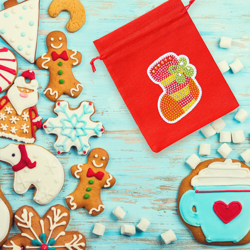 Drawstring Christmas Candy Bag DIY Diamond Painting Kit (FD006A+FD006B)