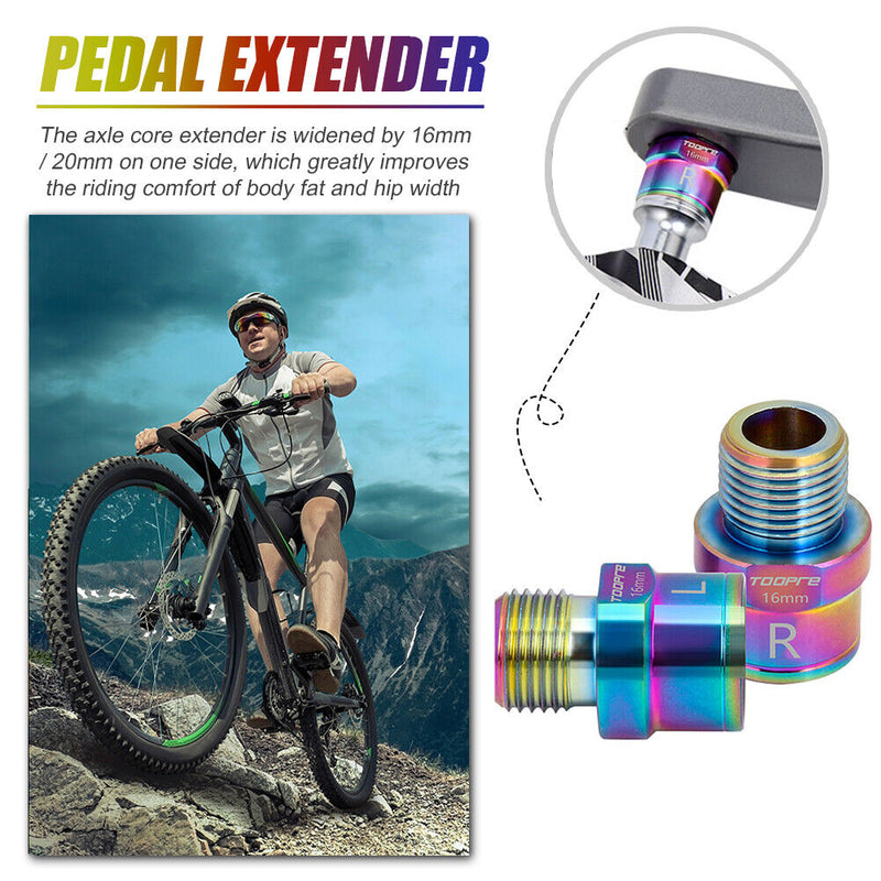 1 Pair MTB Road Bicycle Dazzling Pedal Axle Extension Shaft Bike Pedal Extend