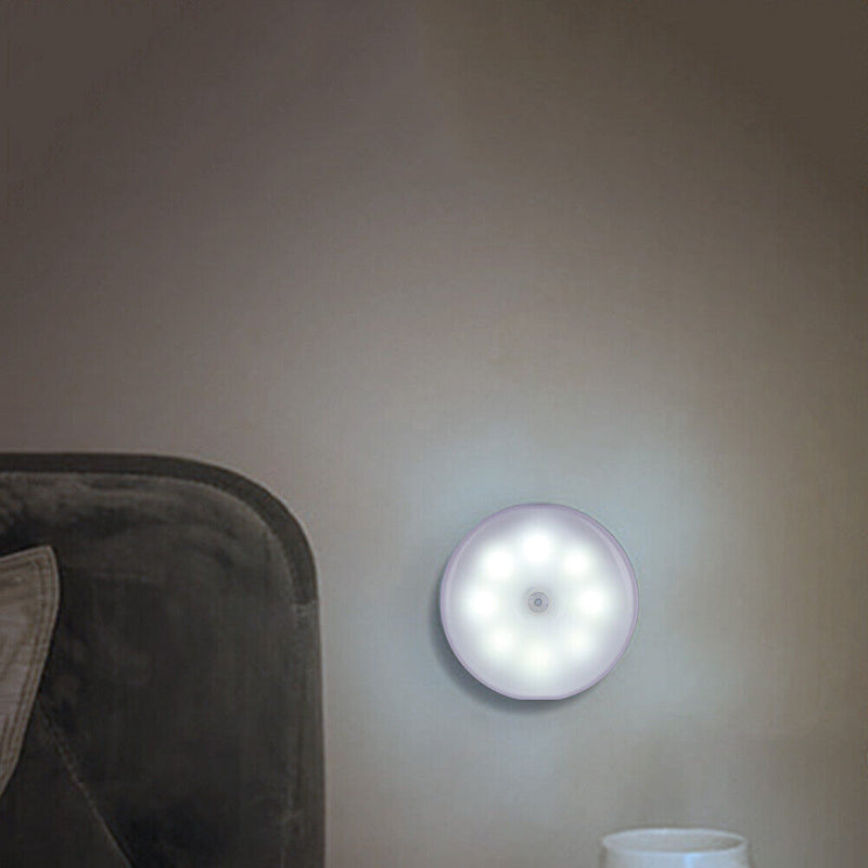 Motion Sensor LED Night Light USB Bedside Home Cabinet Lighting (White) Newly