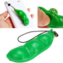 Funny Extrusion Cute Soybean Stress Relieve Squeeze Bean Key Chain Phone Charm