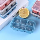 Ice Tray Mould Silicone Soft Bottom Square Ice Cube Mold with Lid Accessories