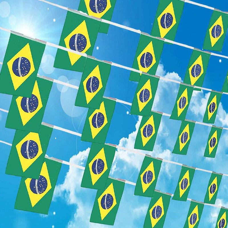 Bunting Brazil Flag 5 Metres 20 Flags Football Brazilian Brasil Country#