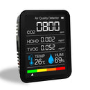5 in 1 Temperature Humidity Air Quality Carbon Dioxide HCHO Monitor (Black)