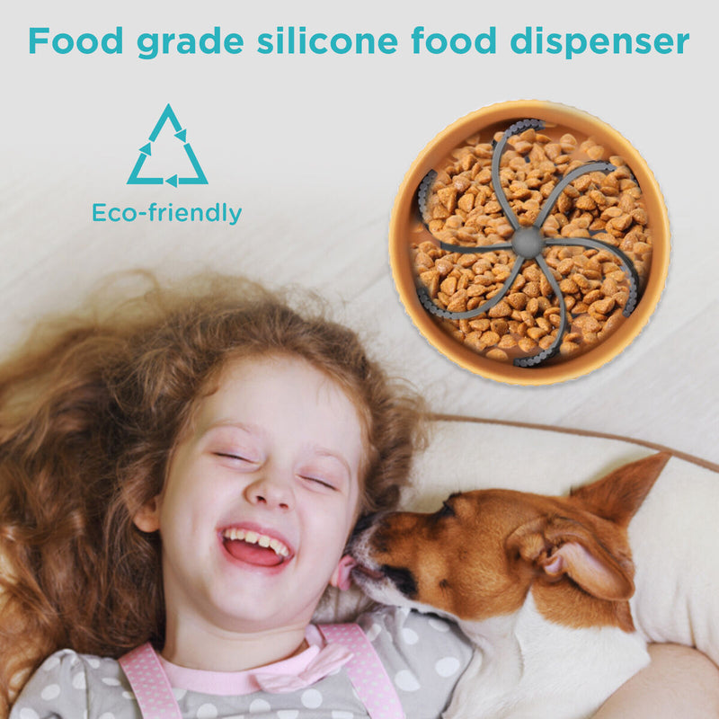 Slow Feed Dog Bowl Insert 12 Octopus Suction Cups Slow Down Eating for Dog