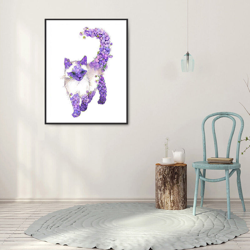 DIY Full Drill Round Diamond Painting Flower Animal Full Drill for Wall Artcr