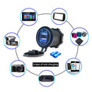 4.2A Car Motorcycle Dual USB Charger Sockets LED Power Plug Outlet (Blue) Newly