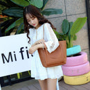 4pcs/set Shoulder Handbags Leather Women Crossbody Clutch Card Bags (Brown)