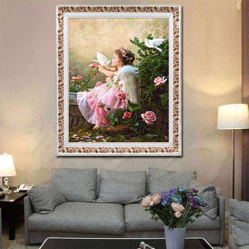 5D Girl Kiss Pigeon Diamond Painting Embroidery DIY Cross Stitch Home Decor