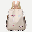 Women Backpack Flower Embroidery Shoulder School Bags Anti-theft Travel Bagpack