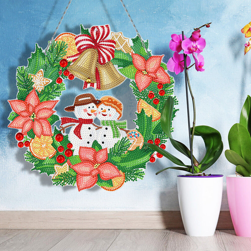 Double Snowman Diamond Painting Garland Pendant DIY Handmade Craft Gift (YH37