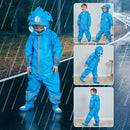 Kids Rain Suit Toddler Raincoat Unisex Baby Waterproof Coverall (Blue S)