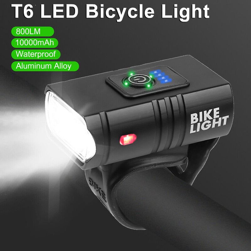 MTB Bike Handlebar Front Light Night Safety Riding 6 Modes Lighting Headlight