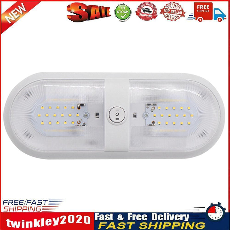 10-24V 48 LED RV Ceiling Light with Rocker Switch for Camper Yacht Boat Newly