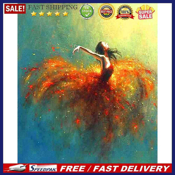 Frameless Dancing Girl Oil Paint By Numbers Kit DIY Acrylic Handmade Handic