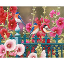 Fence Birds Flowers Oil Paint By Numbers DIY Acrylic Painting on Canvas Arts Kit
