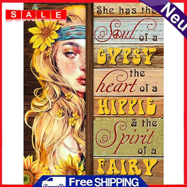 5D Diamond Painting Kit Letters Sunflower Girl Full Round Drill Rhinestone DIY