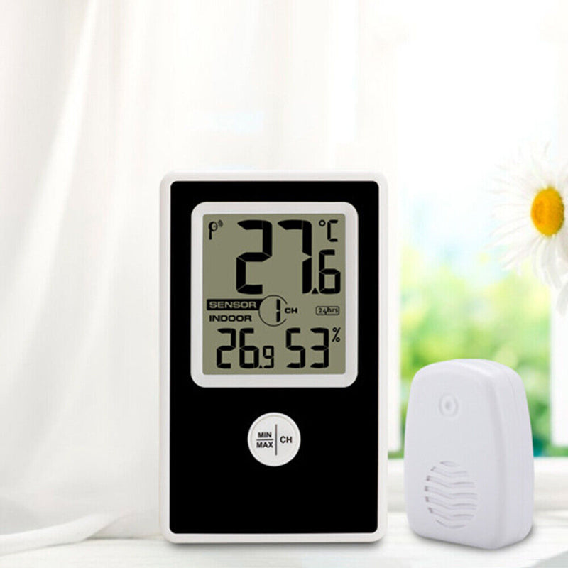 Digital Wall Mounted Thermometer Indoor Outdoor Temperature Humidity Meter