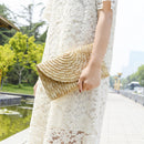 Wheat Straw Woven Clutch Handmade Lady Wallet Casual Purse Bag Envelope Handbags