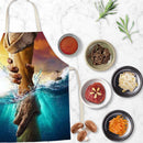 Linen Fabric Apron Oil-Proof Saving Hanging Neck Aprons for Kitchen Cooking