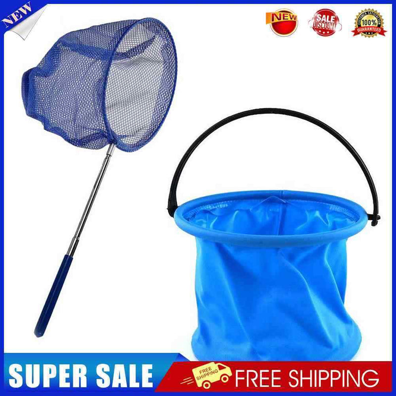 #A Kids Telescopic Butterfly Net Retractable Fishing Net Bucket Catching Insect