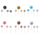Party Supplies Happy Birthday 4 Pcs/Set Round Folding Fan Colorful Cake Insert