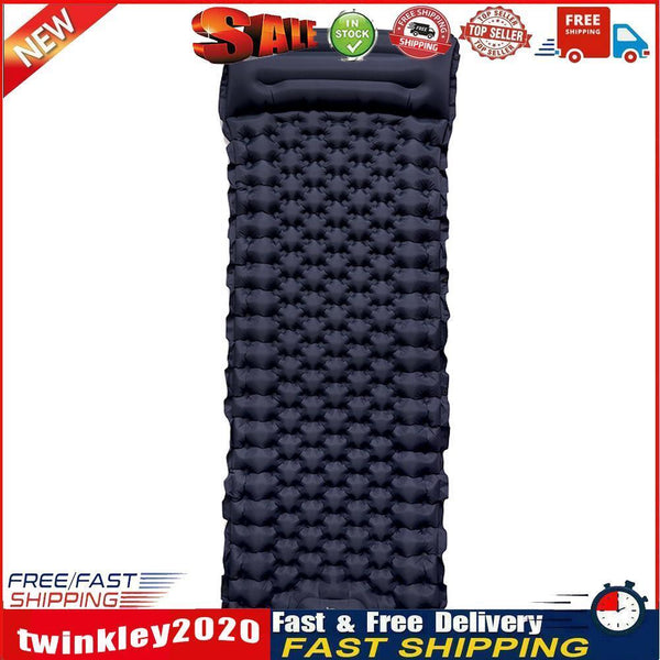 Waterproof Sleep Inflatable Mattress Outdoor Camp Cushion Bed (Navy Blue) Newly