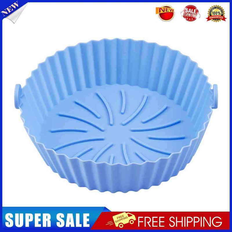 Silicone Air Fryer Tray Safety Reusable for Oven Microwave Cake Mould (Blue