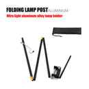 Folding Lamp Pole Camping Bracket Hook Outdoor Light Stand Tripod (Black) Newly