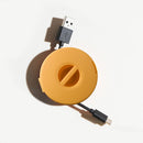 Portable Round Phone Cable Storage Box Rotatable Organizer Case (Yellow) Newly